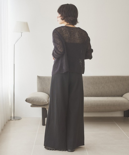 LAULEN(ローレン)の「wool mohair mix knit cardigan /ウールモヘアミックスニットカーディガン(カーディガン/ボレロ・レディース・グレー/ブラック/アイボリー・FREE)」の20枚目の写真