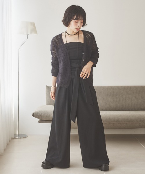 LAULEN(ローレン)の「wool mohair mix knit cardigan /ウールモヘアミックスニットカーディガン(カーディガン/ボレロ・レディース・グレー/ブラック/アイボリー・FREE)」の19枚目の写真