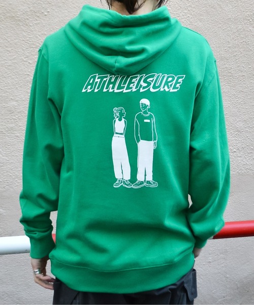 MODISH GAZE(モディシュガゼ)の「【MODISH GAZE】カップルイラスト裏毛フーディ(ATHLEISURE)(パーカー・メンズ・杢グレー/オートミール/ネイビー/グリーン/ブラック・MEDIUM/LARGE)」の21枚目の写真