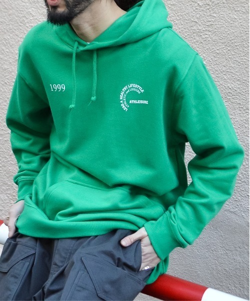 MODISH GAZE(モディシュガゼ)の「【MODISH GAZE】カップルイラスト裏毛フーディ(ATHLEISURE)(パーカー・メンズ・杢グレー/オートミール/ネイビー/グリーン/ブラック・MEDIUM/LARGE)」の22枚目の写真