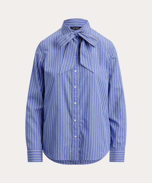 セール】クラシック フィット ストライプド タイネック シャツ（シャツ