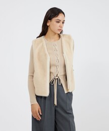 エポカ　ジレ　サイズ40 ファンシーツィードジレ EPOCA エポカ トップス ベスト・ジレ ベージュ