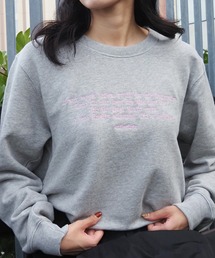 【&soiree】メッセージ刺繍裏毛スウェットクルーネックプルオーバー