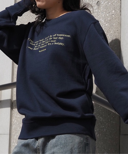 &soiree(アンドソワレ)の「【&soiree】メッセージ刺繍裏毛スウェットクルーネックプルオーバー(スウェット・レディース・杢グレー/ベージュ/ネイビー・FREE)」の12枚目の写真