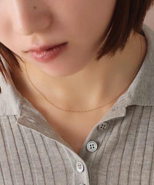 k10 ウェーブライン 40cmネックレス ネックレスチェーン 10金 K10 アズキチェーン 1.2mm 長さオーダー