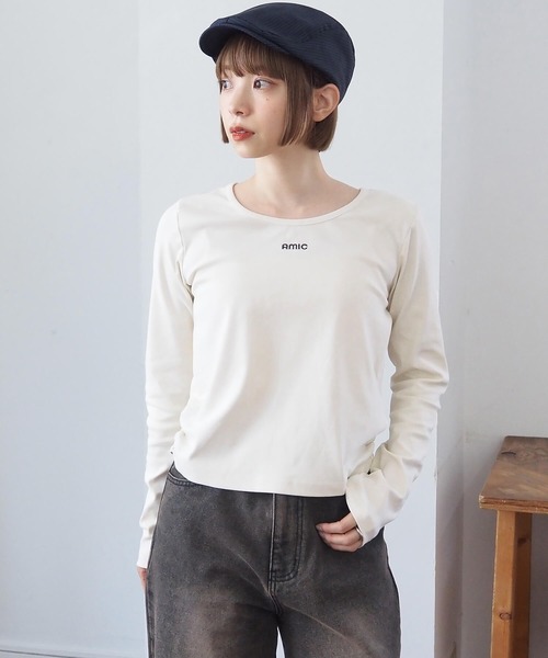tiptop(ティップトップ)の「硫化染めギャザーロゴロンT(Tシャツ/カットソー・レディース・ブラウン/アイボリー/ブラック/ブラック系その他/ホワイト系その他・FREE)」の10枚目の写真
