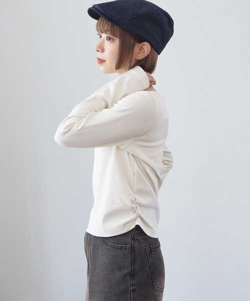 tiptop(ティップトップ)の「硫化染めギャザーロゴロンT(Tシャツ/カットソー・レディース・ブラウン/アイボリー/ブラック/ブラック系その他/ホワイト系その他・FREE)」の14枚目の写真