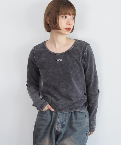 tiptop(ティップトップ)の「硫化染めギャザーロゴロンT(Tシャツ/カットソー・レディース・ブラウン/アイボリー/ブラック/ブラック系その他/ホワイト系その他・FREE)」の20枚目の写真