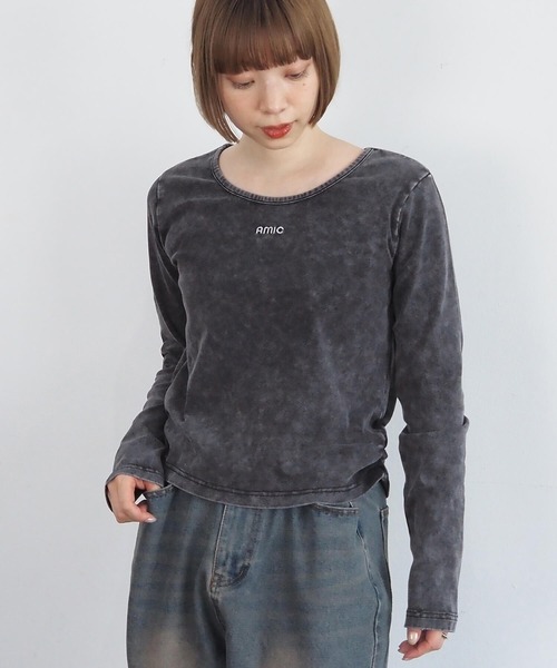 tiptop(ティップトップ)の「硫化染めギャザーロゴロンT(Tシャツ/カットソー・レディース・ブラウン/アイボリー/ブラック/ブラック系その他/ホワイト系その他・FREE)」の21枚目の写真