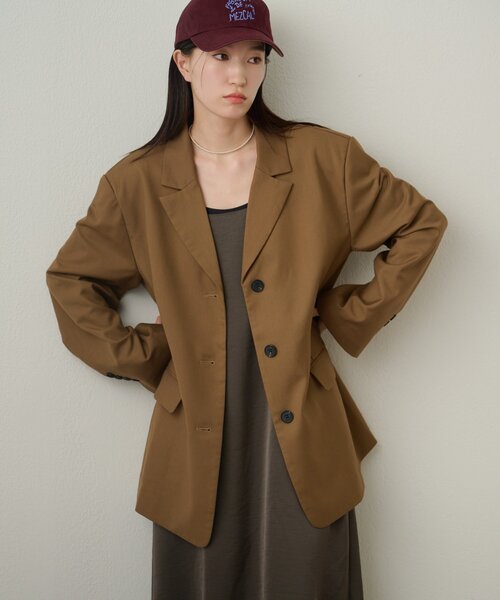 Omekashi（オメカシ）の「サテンスクエアジャンスカ（ジャンパースカート・レディース・ブラウン/オフホワイト・38/36）」の11枚目の写真