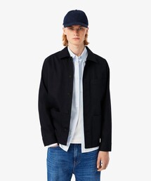 コットンピケ カバーオール ネイビー Lサイズ メンズのカバーオール（ブルー・ネイビー/青色系）ファッション