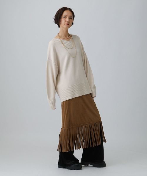 LEPSIM（レプシィム）の「スエードフリンジスカート　581647（スカート・レディース・キャメル/カーキ・FREE）」の21枚目の写真
