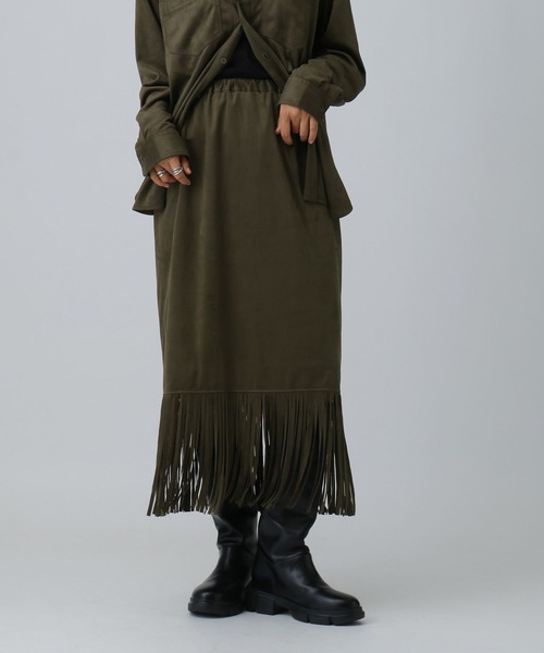 セール】スエードフリンジスカート 581647（スカート）｜LEPSIM