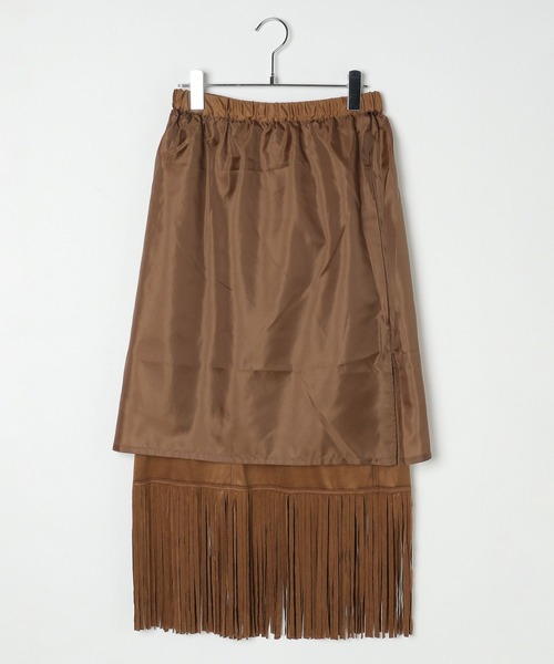 LEPSIM（レプシィム）の「スエードフリンジスカート　581647（スカート・レディース・キャメル/カーキ・FREE）」の11枚目の写真