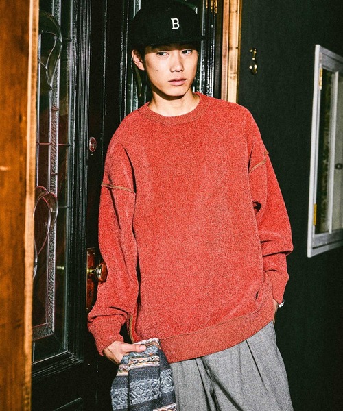 niko and...（ニコアンド）の「モールリバーシブルニットプルオーバー（ニット/セーター・メンズ・ブルー/ブラック/アイボリー/オレンジ・MEDIUM/LARGE）」の2枚目の写真