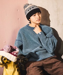 niko and... | モールリバーシブルニットプルオーバー(ニット/セーター)