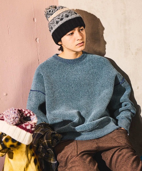 モールリバーシブルニットプルオーバー（ニット/セーター）｜niko and