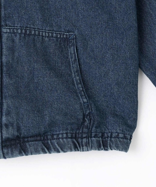 GLAZOS（グラソス）の「【SKIT0LY】フードデニムジップアップジャケット（ブルゾン・キッズ・ダークブルー/ブラック・140cm/130cm/120cm/110cm/100cm）」の6枚目の写真
