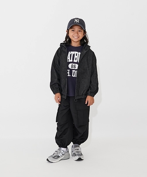 GLAZOS（グラソス）の「【SKIT0LY】フードデニムジップアップジャケット（ブルゾン・キッズ・ダークブルー/ブラック・140cm/130cm/120cm/110cm/100cm）」の13枚目の写真