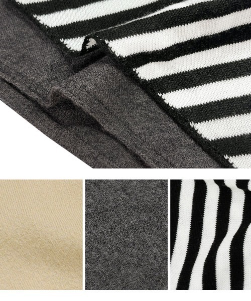 KOBE LETTUCE（コウベレタス）の「ワイドニットスカーフ（バンダナ/スカーフ・レディース・ベージュ/ストライプ/グレー・FREE）」の15枚目の写真