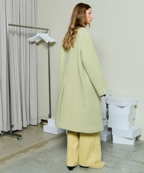 MAISON SPECIAL(メゾンスペシャル)の「Pile Melton Chester Coat / パイルメルトンチェスターコート(チェスターコート・レディース・ブラック/ライム/グレー・FREE)」の8枚目の写真