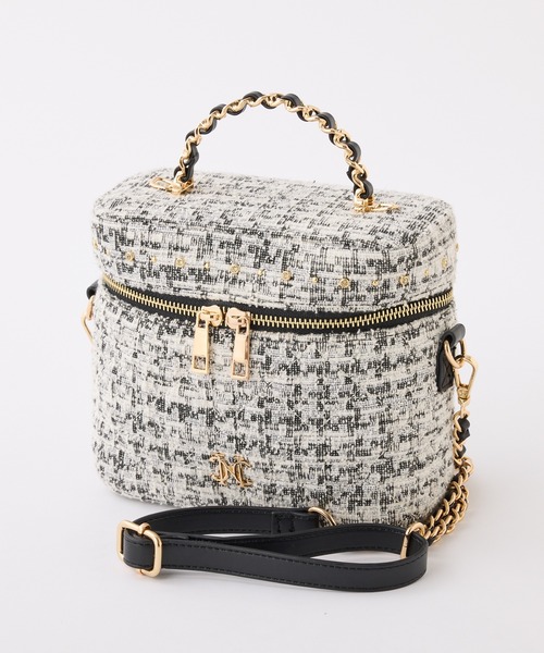 one after another NICE CLAUP（ワンアフターアナザーナイスクラップ）の「エンブレム付きキルティングバニティーバッグ（ショルダーバッグ・レディース・アイボリー/ホワイト×ブラック/ブラック/ピンク・FREE）」の13枚目の写真