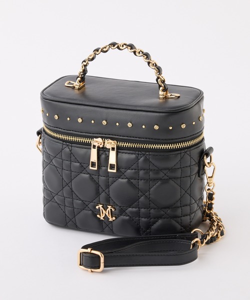 one after another NICE CLAUP（ワンアフターアナザーナイスクラップ）の「エンブレム付きキルティングバニティーバッグ（ショルダーバッグ・レディース・アイボリー/ホワイト×ブラック/ブラック/ピンク・FREE）」の10枚目の写真