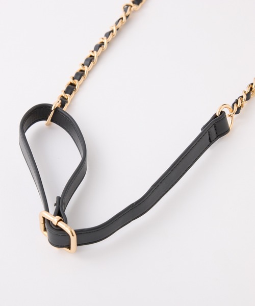 one after another NICE CLAUP（ワンアフターアナザーナイスクラップ）の「エンブレム付きキルティングバニティーバッグ（ショルダーバッグ・レディース・アイボリー/ホワイト×ブラック/ブラック/ピンク・FREE）」の6枚目の写真