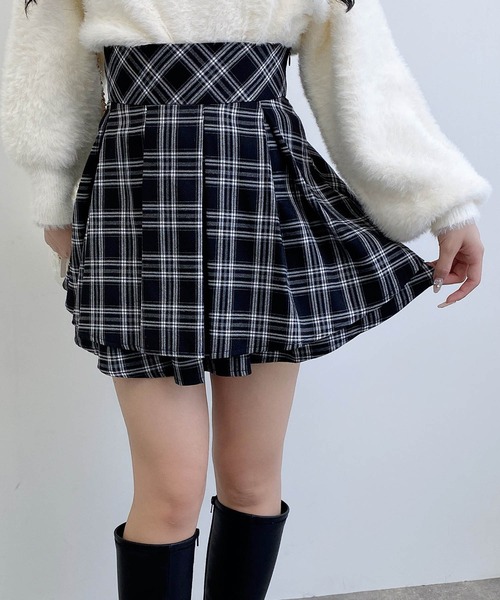 INGNI（イング）の「バックレースアップチェック柄タックフレアスカート（スカート・レディース・ブラウン系その他2/ブラック系・FREE）」の9枚目の写真