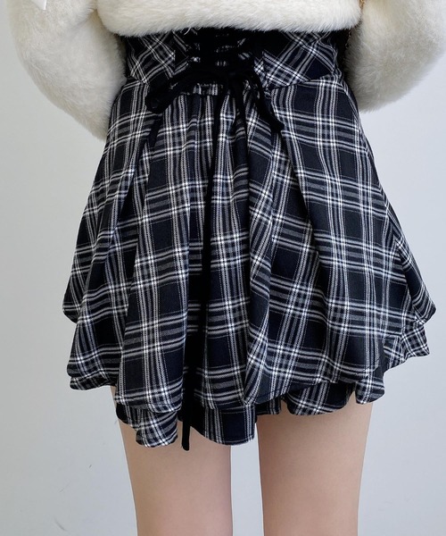 INGNI（イング）の「バックレースアップチェック柄タックフレアスカート（スカート・レディース・ブラウン系その他2/ブラック系・FREE）」の11枚目の写真