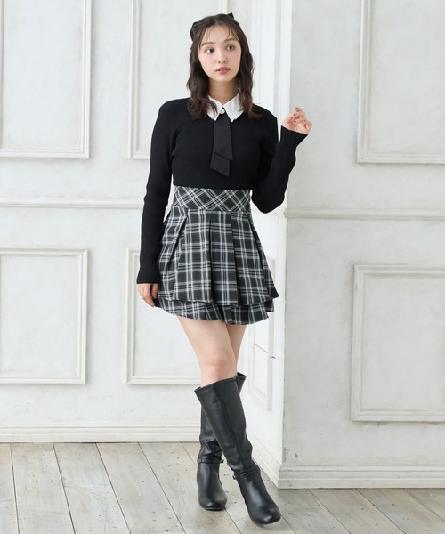 INGNI（イング）の「バックレースアップチェック柄タックフレアスカート（スカート・レディース・ブラウン系その他2/ブラック系・FREE）」の15枚目の写真