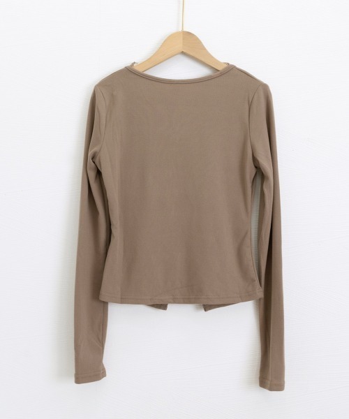 Miniministore(ミニミニストア)の「カットソー レース切り替え 長袖Tシャツ(Tシャツ/カットソー・レディース・ブラック/モカ・FREE)」の11枚目の写真
