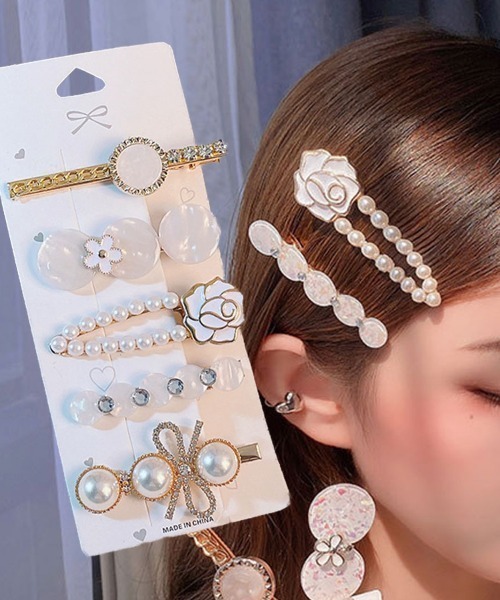 セール】ヘアピンセット 3タイプ パール ヘアクリップ キラキラ