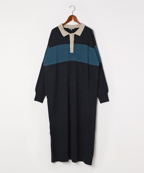 ワンピース niko_niko_ MODE NORM CORE] ラガーマキシニットワンピース（ワンピース