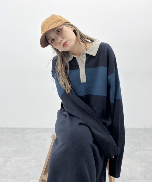 セール】[MODE NORM CORE] ラガーマキシニットワンピース（ワンピース