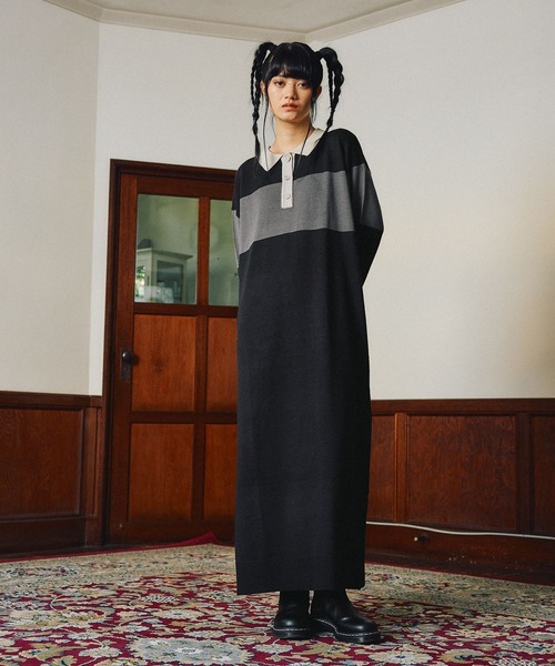 セール】[MODE NORM CORE] ラガーマキシニットワンピース（ワンピース