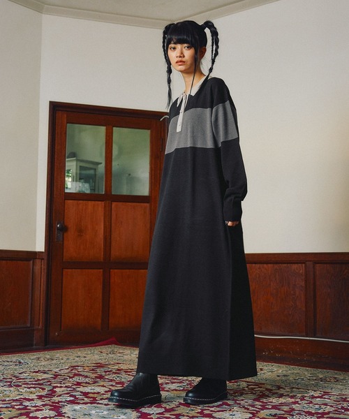 MODE NORM CORE] ラガーマキシニットワンピース（ワンピース）｜niko