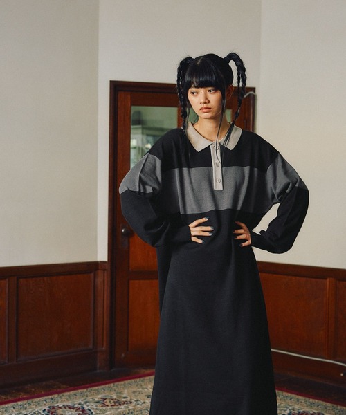 MODE NORM CORE] ラガーマキシニットワンピース（ワンピース）｜niko