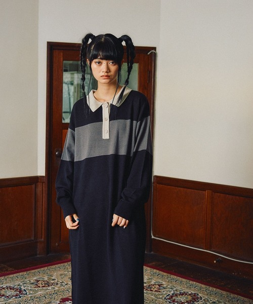 MODE NORM CORE] ラガーマキシニットワンピース（ワンピース）｜niko