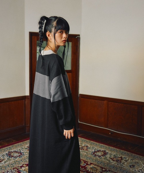 MODE NORM CORE] ラガーマキシニットワンピース（ワンピース）｜niko