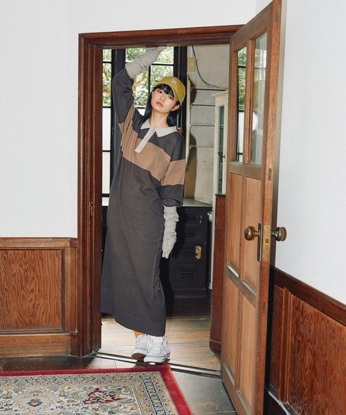 MODE NORM CORE] ラガーマキシニットワンピース（ワンピース）｜niko