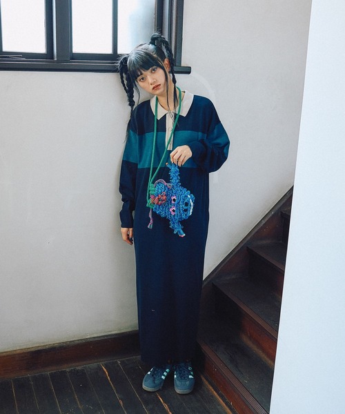 ニコアンド MODE NORM CORE ラガーマキシニットワンピース L MODE