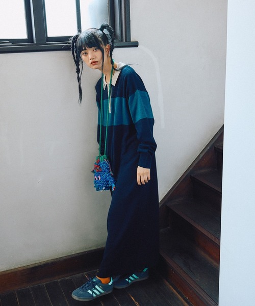 MODE NORM CORE] ラガーマキシニットワンピース（ワンピース）｜niko