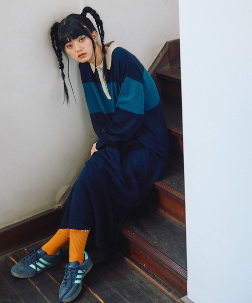 MODE NORM CORE] ラガーマキシニットワンピース（ワンピース）｜niko