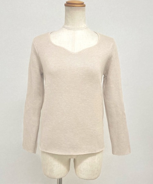 DAY CLOSET(デイ クローゼット)の「【裏起毛】ふわっと感触。長袖裏シャギーリブニットトップス レディース(ニット/セーター・レディース・ベージュ/ホワイト/アイボリー/ブラック・FREE)」の9枚目の写真