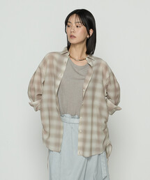 シアーボイルチェック ドロストシアーシャツ