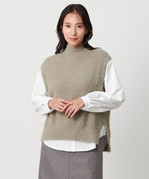 ラメフェザー ハイネックベスト+シャツ <A DAY IN THE LIFE>