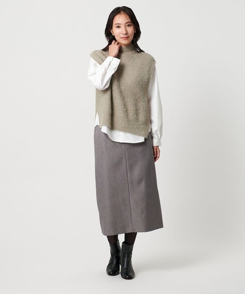 A DAY IN THE LIFE UNITED ARROWS（アデイインザライフユナイテッドアローズ）の「ラメフェザー ハイネックベスト＋シャツ ＜A DAY IN THE LIFE＞（ニット/セーター・レディース・ベージュ・FREE）」の5枚目の写真