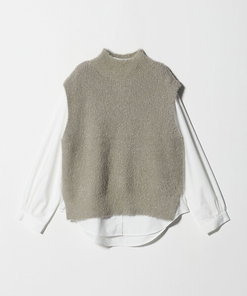 A DAY IN THE LIFE UNITED ARROWS（アデイインザライフユナイテッドアローズ）の「ラメフェザー ハイネックベスト＋シャツ ＜A DAY IN THE LIFE＞（ニット/セーター・レディース・ベージュ・FREE）」の15枚目の写真