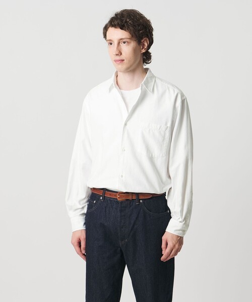 UNITED ARROWS（ユナイテッドアローズ）の「カリビアーナミルズ ブラッシュド レギュラーカラーシャツ（シャツ/ブラウス・メンズ・ライトブルー/ホワイト/ベージュ・M/S/L/XL）」の9枚目の写真